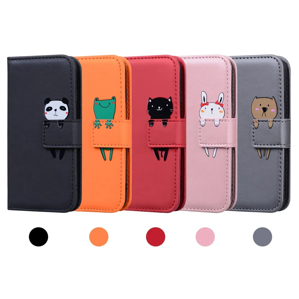 Anymob Huawei Honor Pink Leather Case Flip Wallet Back Cover Phone Shell