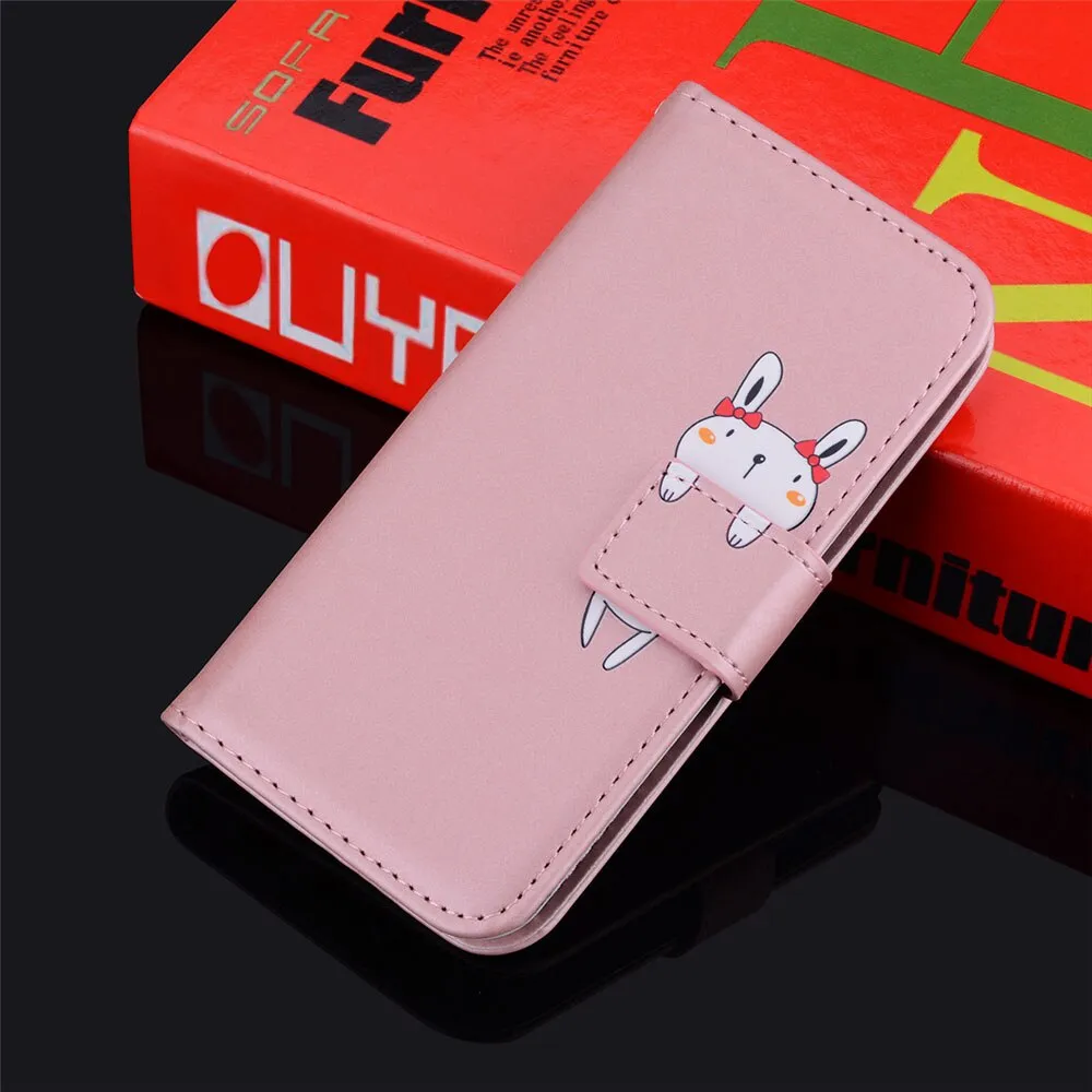 Anymob Huawei Honor Pink Leather Case Flip Wallet Back Cover Phone Shell