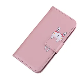 Anymob Huawei Honor Pink Leather Case Flip Wallet Back Cover Phone Shell