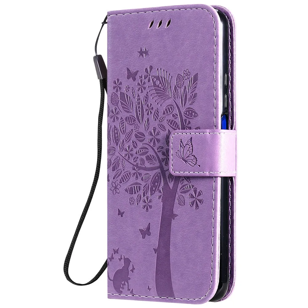 Anymob Huawei Phone Case Green Butterfly Design Flip Leather Wallet Phone Cover