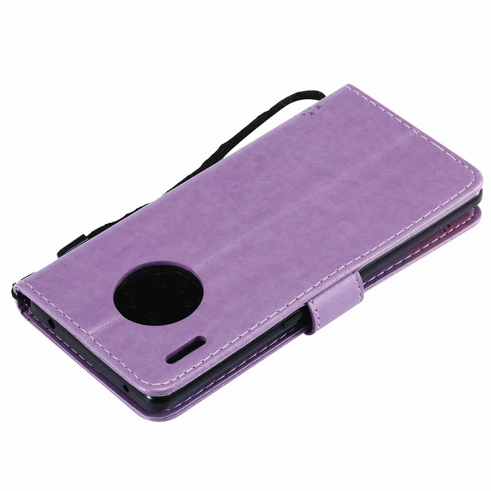 Anymob Huawei Turquoise Leather Flip Case Wallet Cover Cat Phone Shell