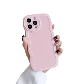 Anymob iPhone Case Rose Pink Curly Wavy Shockproof Bumper Transparent Silicon Cover