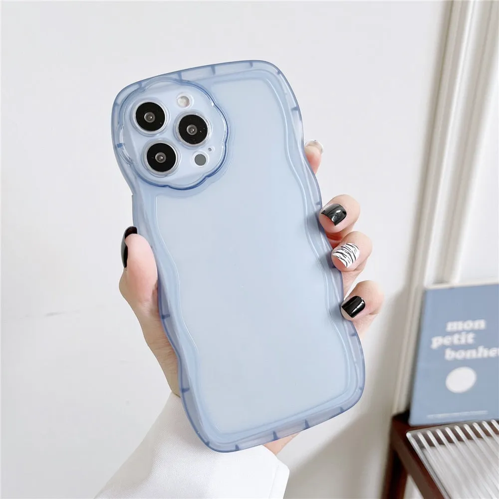 Anymob iPhone Case Rose Pink Curly Wavy Shockproof Bumper Transparent Silicon Cover