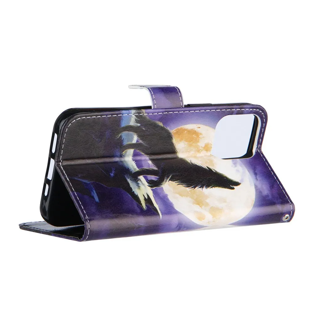 Anymob iPhone Case Sky Blue Butterfly Flip Painted Wallet Leather Cover