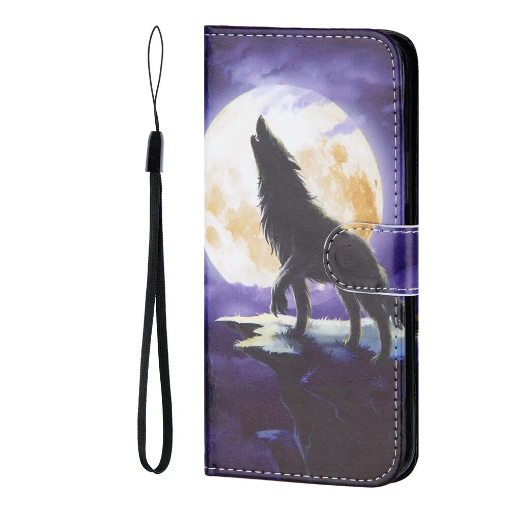 Anymob iPhone Case Sky Blue Butterfly Flip Painted Wallet Leather Cover