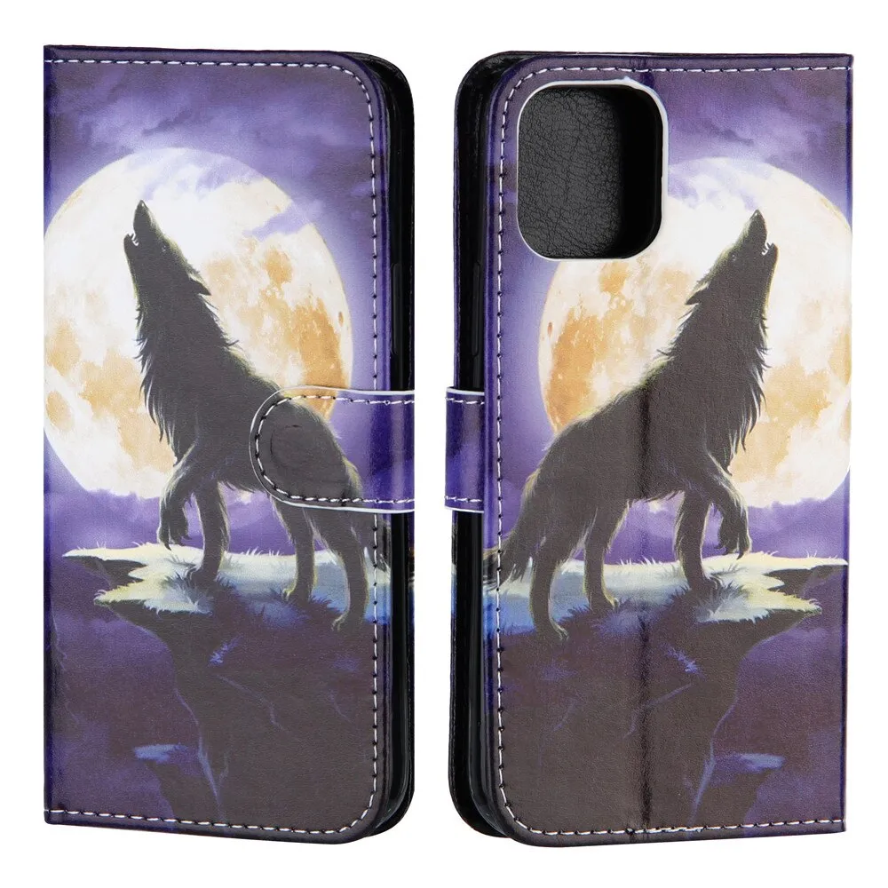 Anymob iPhone Case Sky Blue Butterfly Flip Painted Wallet Leather Cover