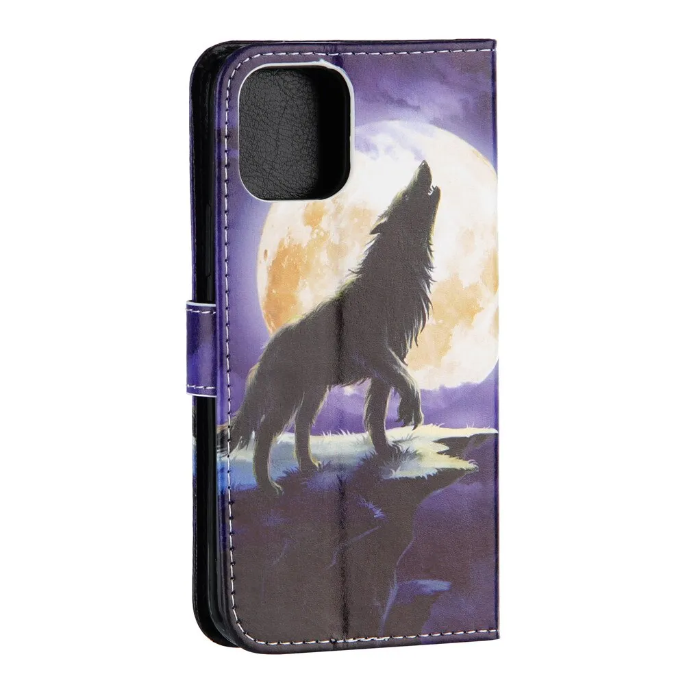 Anymob iPhone Case Sky Blue Butterfly Flip Painted Wallet Leather Cover