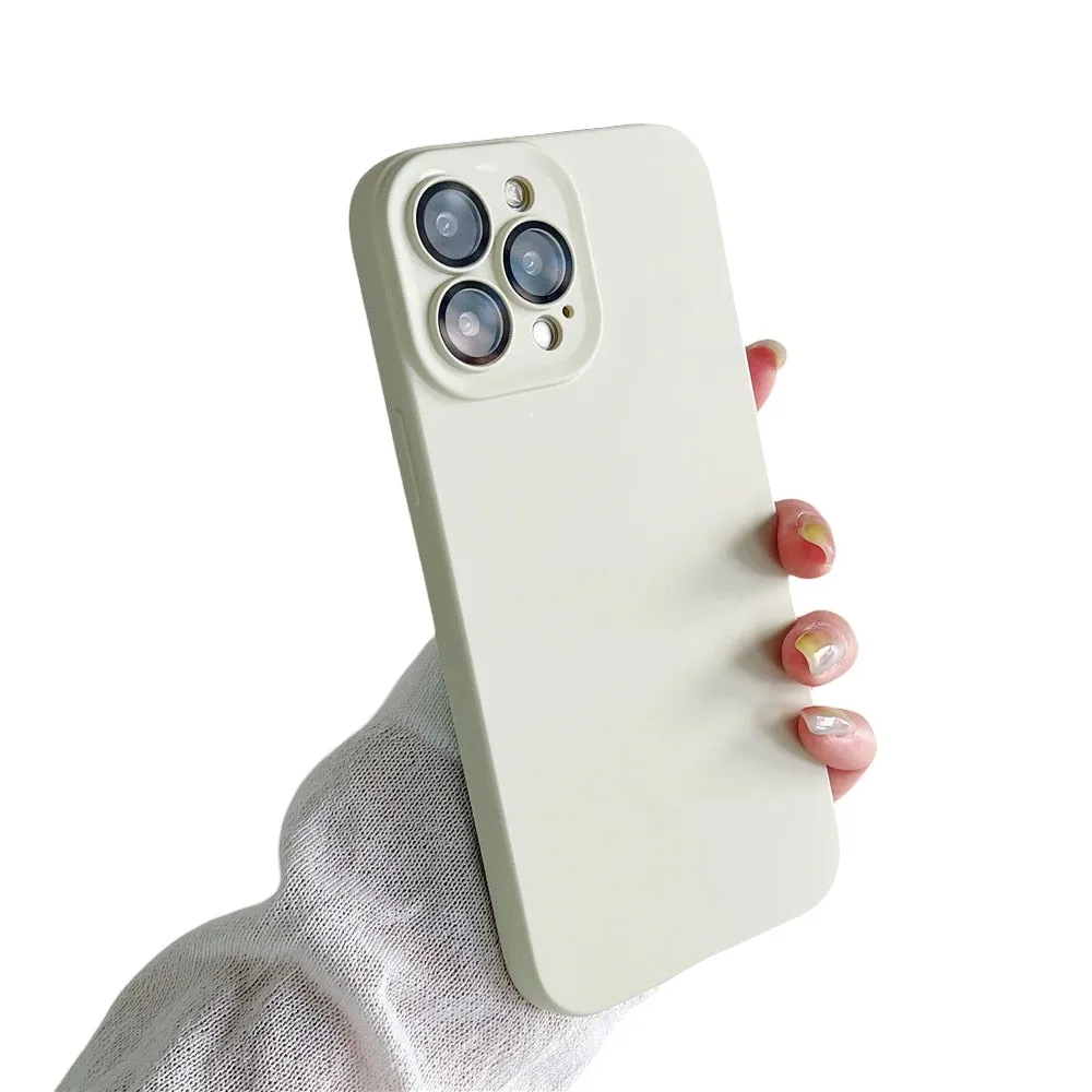 Anymob iPhone Gray Silicon Phone Cases Lens Protector Film Soft Shockproof Cover