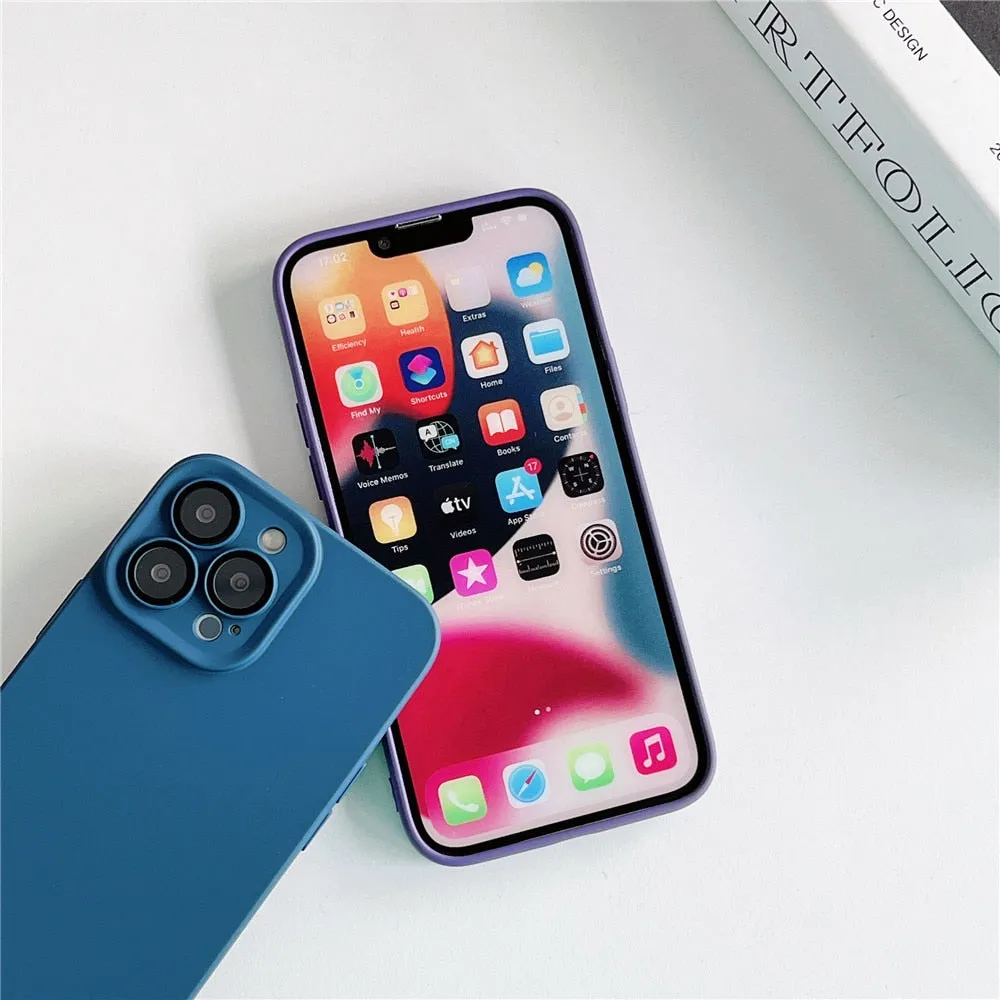 Anymob iPhone Gray Silicon Phone Cases Lens Protector Film Soft Shockproof Cover