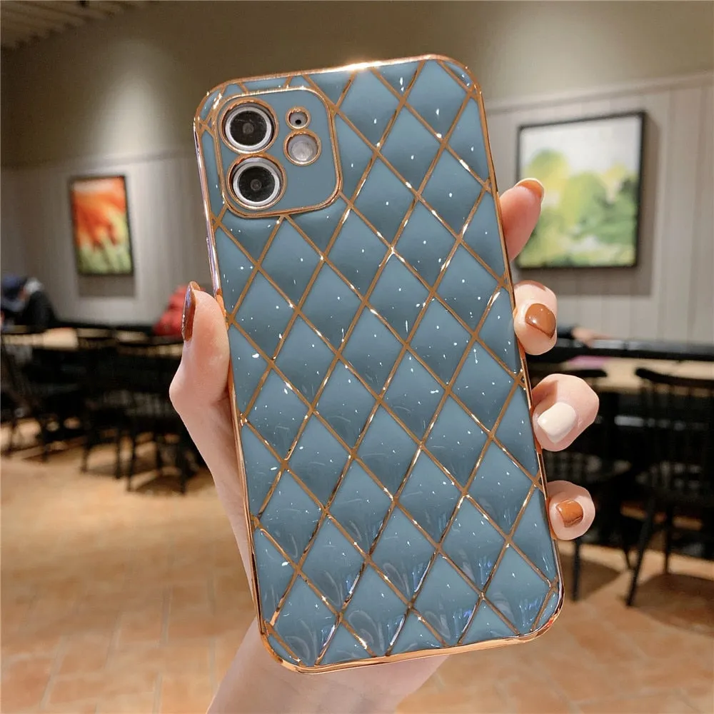 Anymob iPhone Green Electroplated Phone Case Soft Silicone Shockproof Back Cover