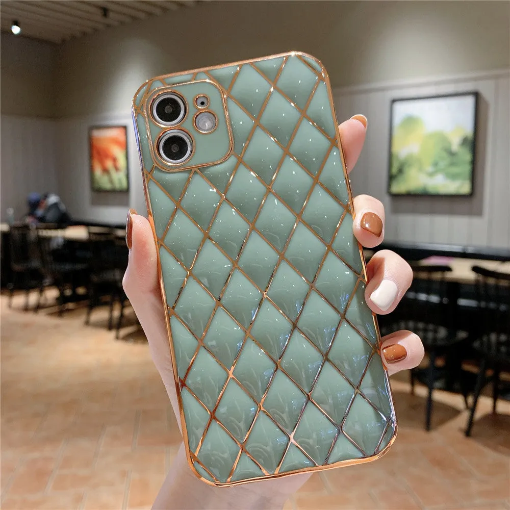 Anymob iPhone Green Electroplated Phone Case Soft Silicone Shockproof Back Cover