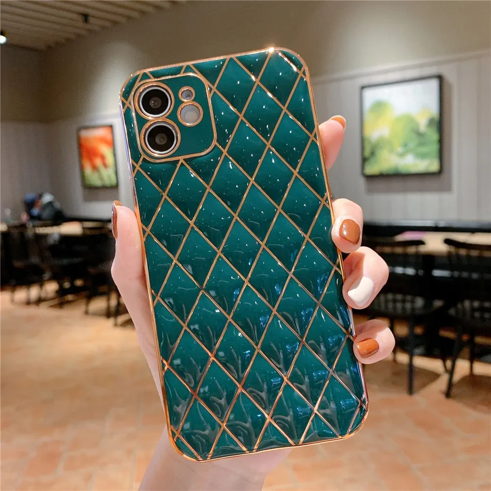 Anymob iPhone Green Electroplated Phone Case Soft Silicone Shockproof Back Cover