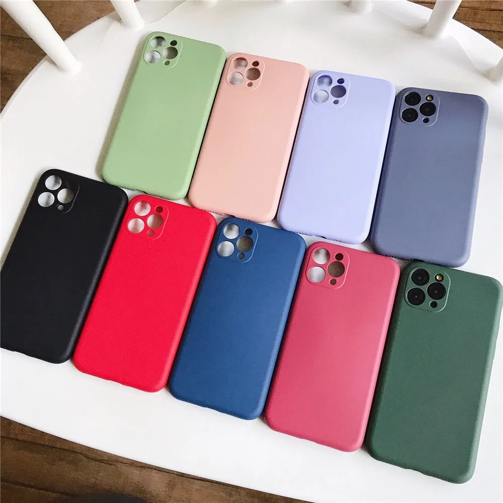 Anymob iPhone Green Liquid Silicone Case Fashion Solid Color Soft Shockproof Back Cover