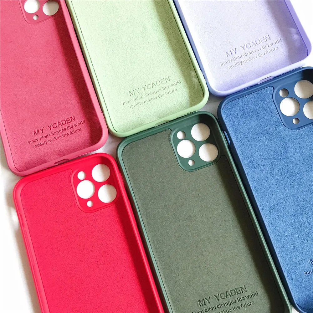Anymob iPhone Green Liquid Silicone Case Fashion Solid Color Soft Shockproof Back Cover