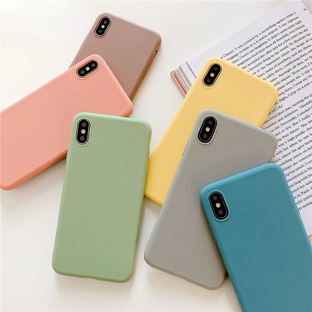 Anymob iPhone Orange Candy Color Silicone Phone Case Soft TPU Back Cases Cover