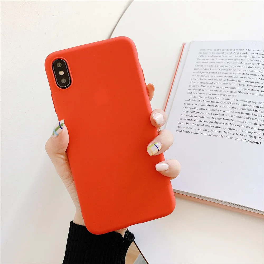 Anymob iPhone Orange Candy Color Silicone Phone Case Soft TPU Back Cases Cover