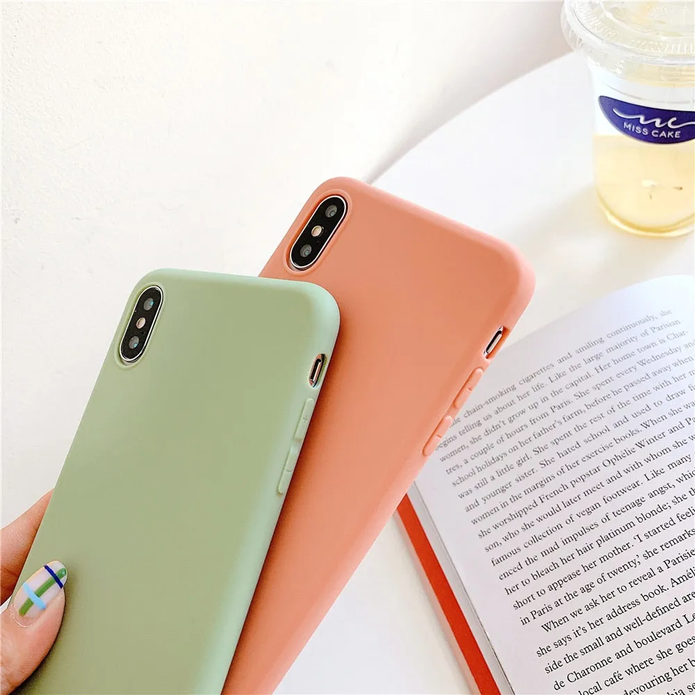 Anymob iPhone Orange Candy Color Silicone Phone Case Soft TPU Back Cases Cover