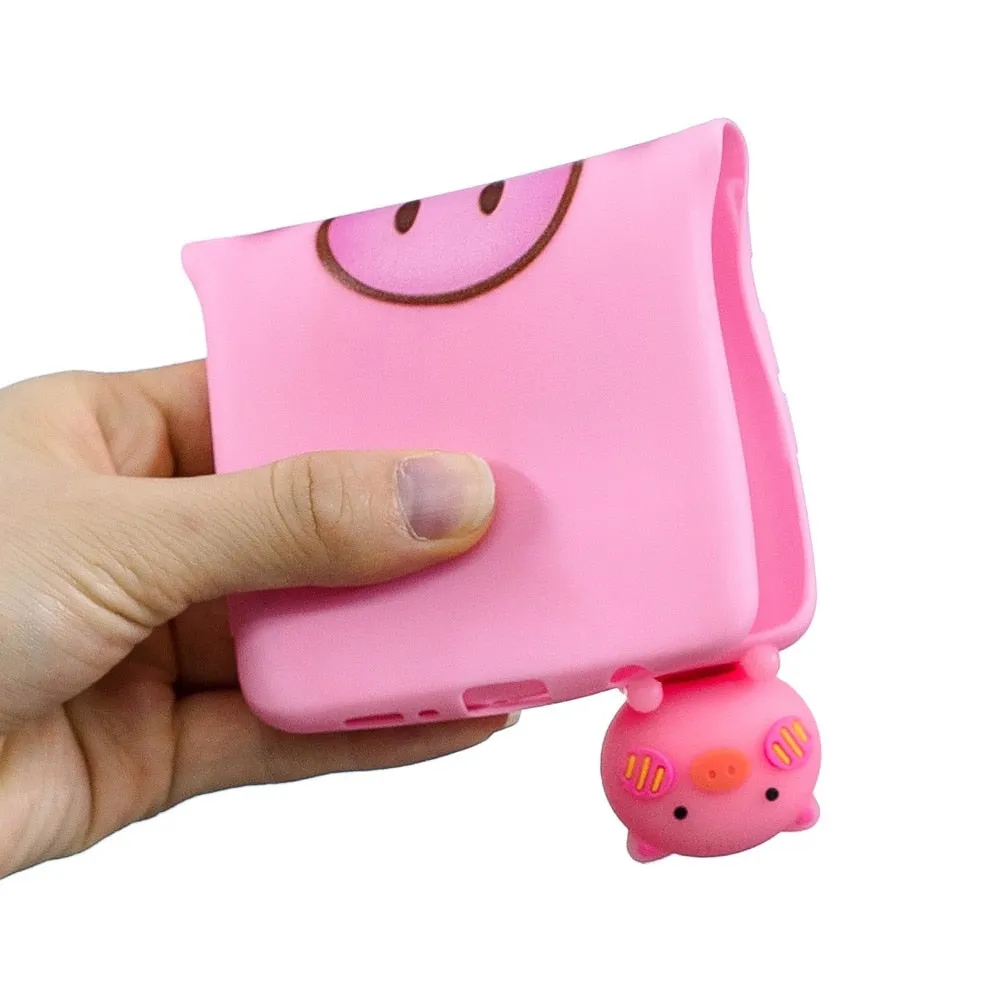 Anymob iPhone Pink Unicorn 3D Toys Case Soft Silicone Cartoon Cover