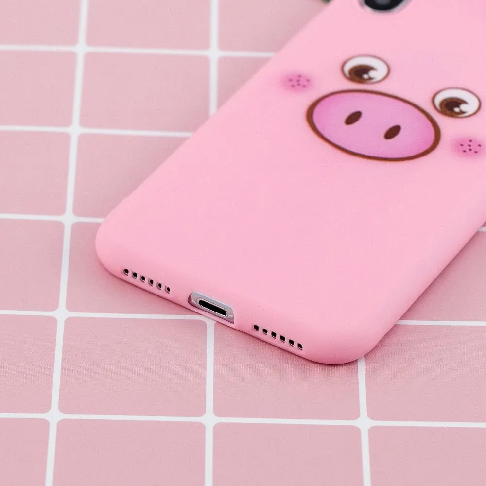 Anymob iPhone Pink Unicorn 3D Toys Case Soft Silicone Cartoon Cover