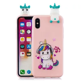 Anymob iPhone Pink Unicorn 3D Toys Case Soft Silicone Cartoon Cover