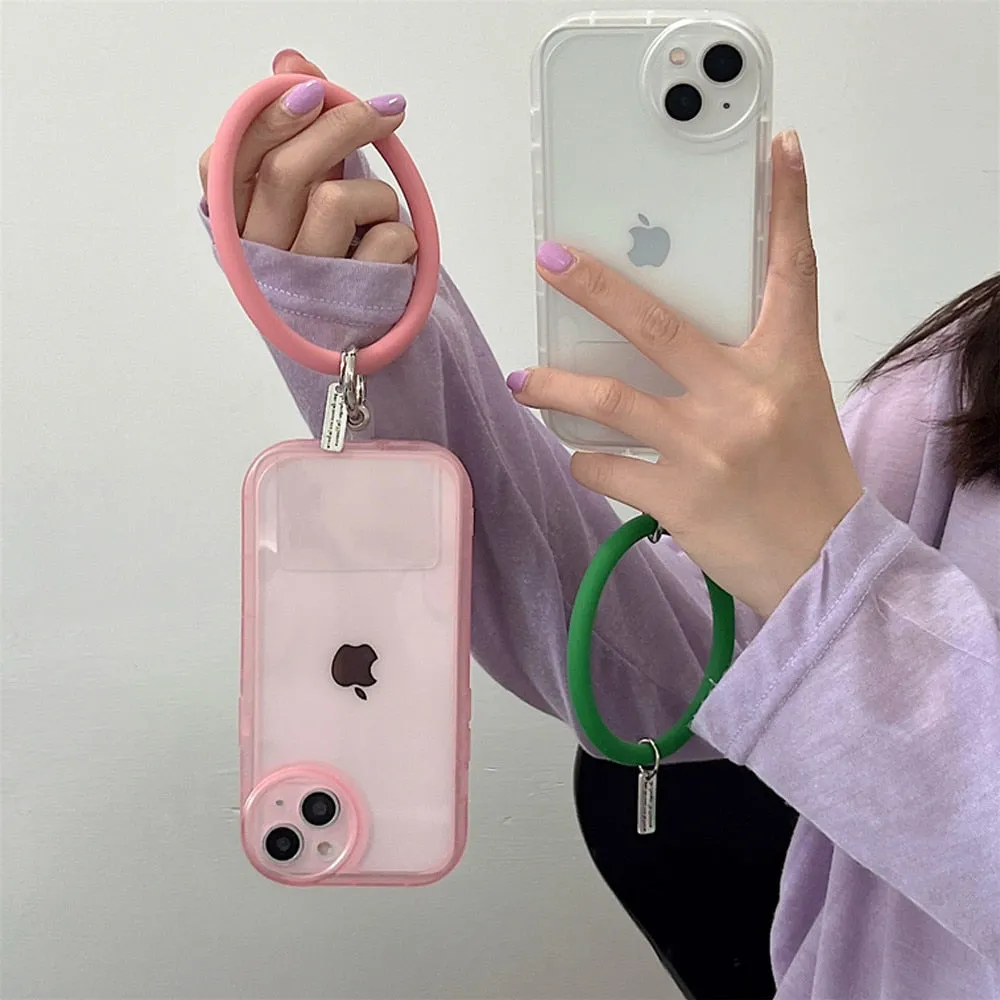 Anymob iPhone Violet Stylish Wristband Ring Clear Soft Phone Case Shockproof Bracelet Silicon Cover