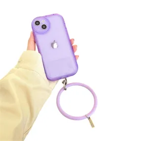 Anymob iPhone Violet Stylish Wristband Ring Clear Soft Phone Case Shockproof Bracelet Silicon Cover