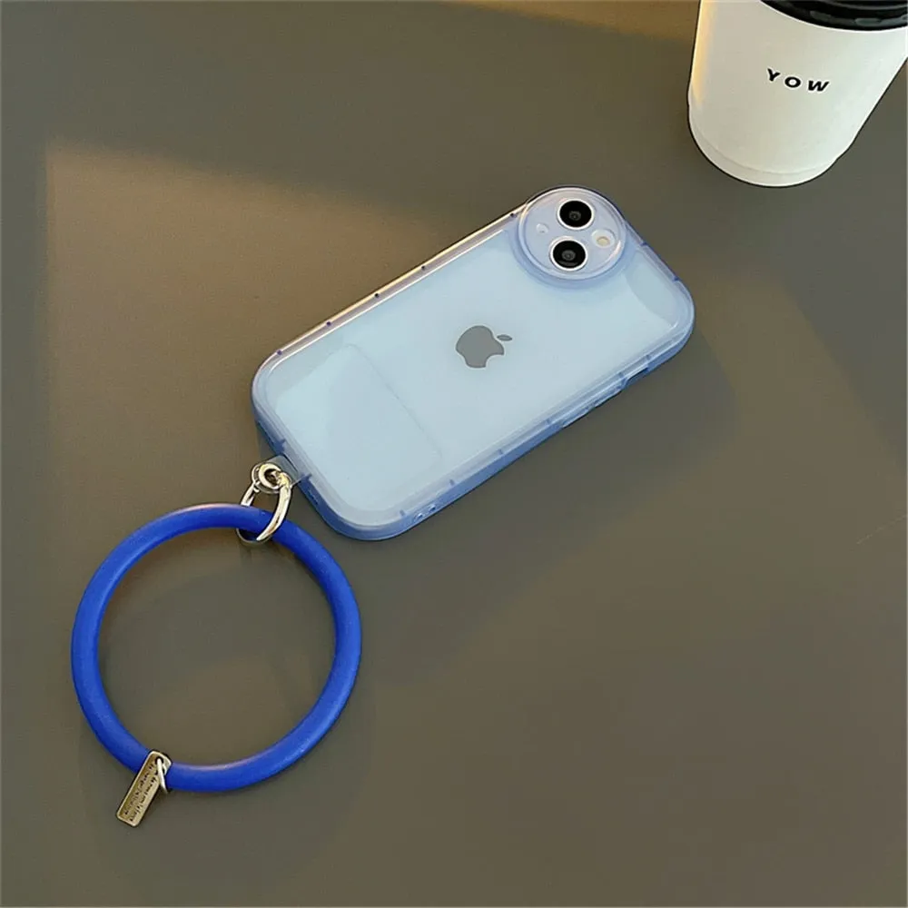 Anymob iPhone Violet Stylish Wristband Ring Clear Soft Phone Case Shockproof Bracelet Silicon Cover