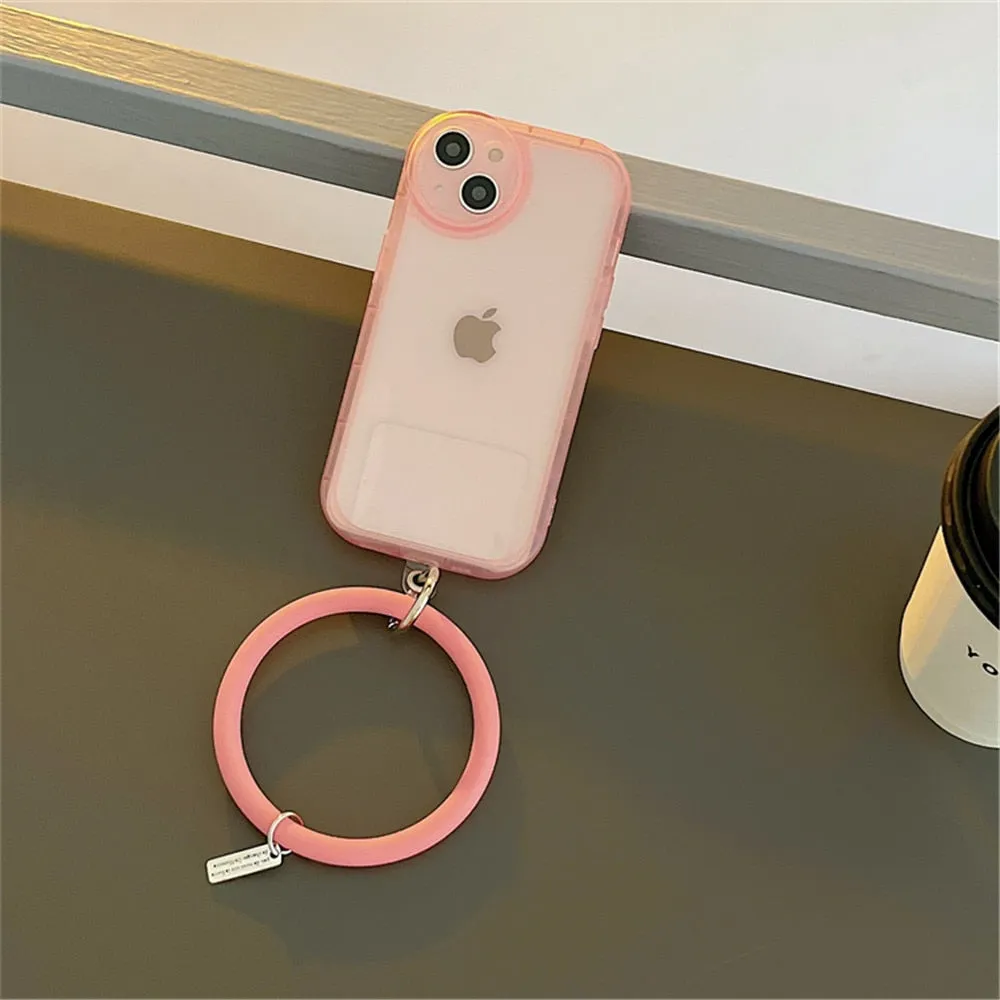Anymob iPhone Violet Stylish Wristband Ring Clear Soft Phone Case Shockproof Bracelet Silicon Cover