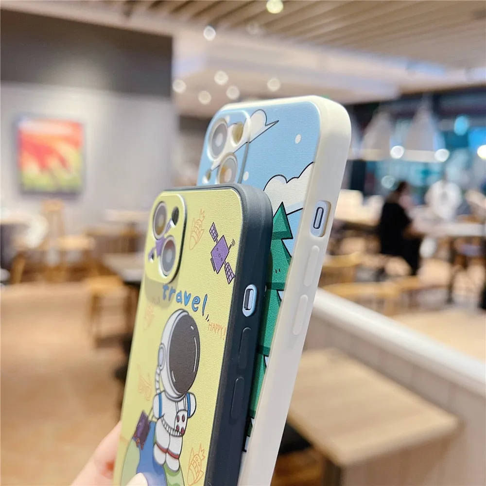 Anymob iPhone White Nasa Astronaut Case Cartoon Soft Cover