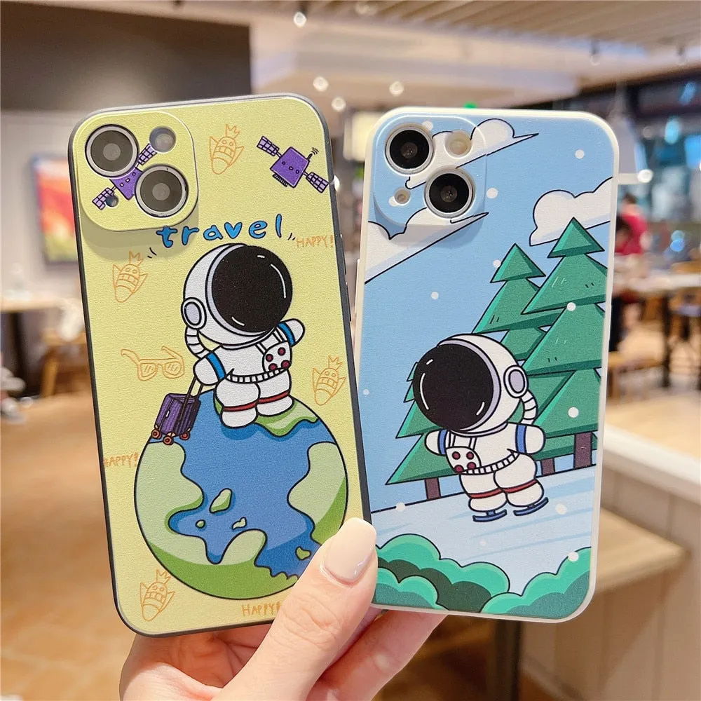 Anymob iPhone White Nasa Astronaut Case Cartoon Soft Cover