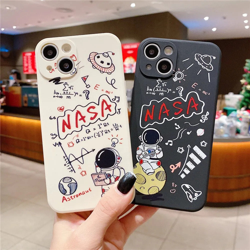 Anymob iPhone White Nasa Astronaut Case Cartoon Soft Cover