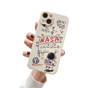 Anymob iPhone White Nasa Astronaut Case Cartoon Soft Cover