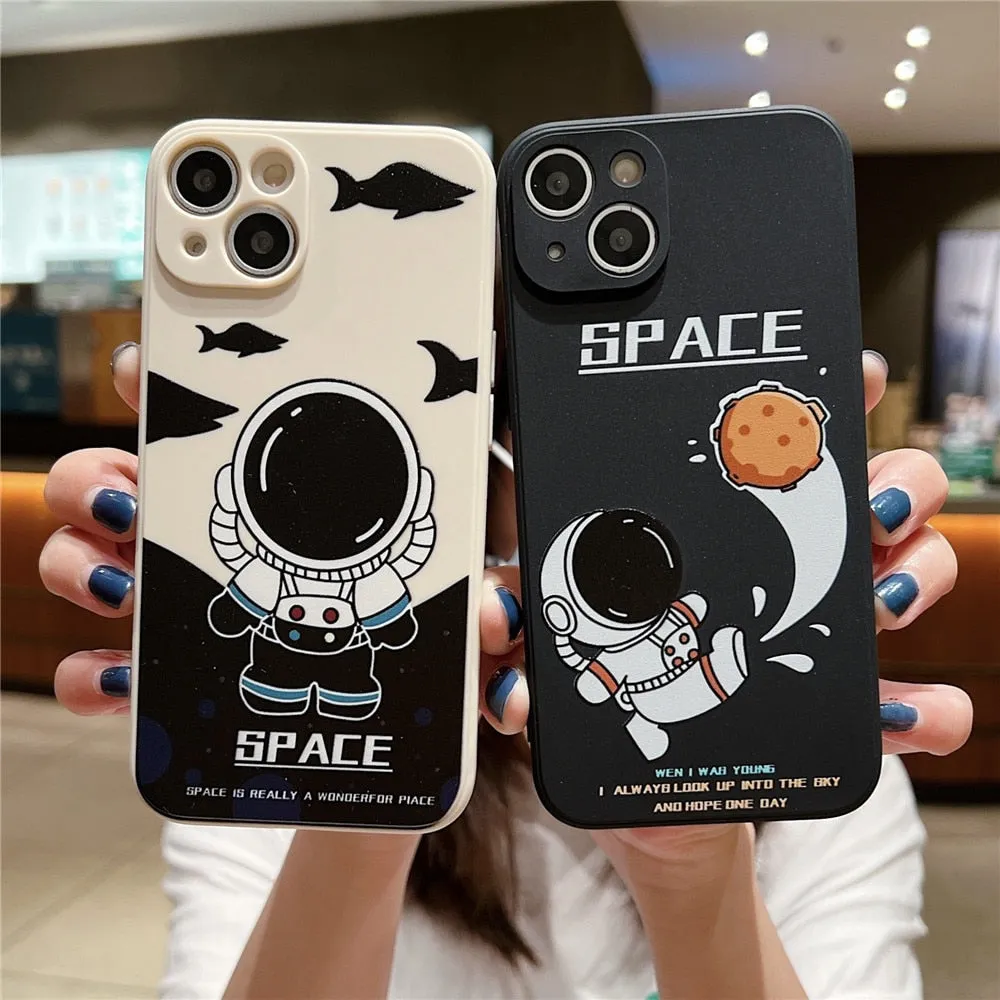Anymob iPhone White Nasa Astronaut Case Cartoon Soft Cover