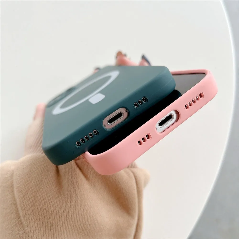 Anymob iPhone White Silicone Magnetic Case Shockproof Phone Cover