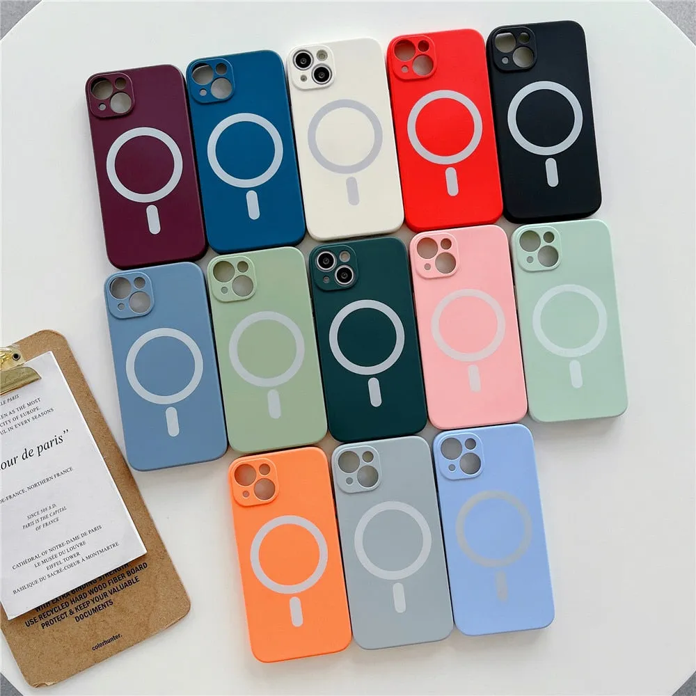 Anymob iPhone White Silicone Magnetic Case Shockproof Phone Cover