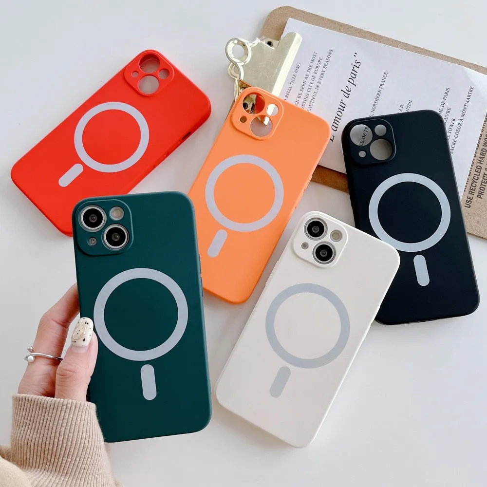 Anymob iPhone White Silicone Magnetic Case Shockproof Phone Cover