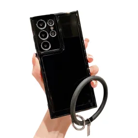 Anymob Samsung Black Silicone Ring Bracelet Phone Case Candy Color Soft Shockproof Cover