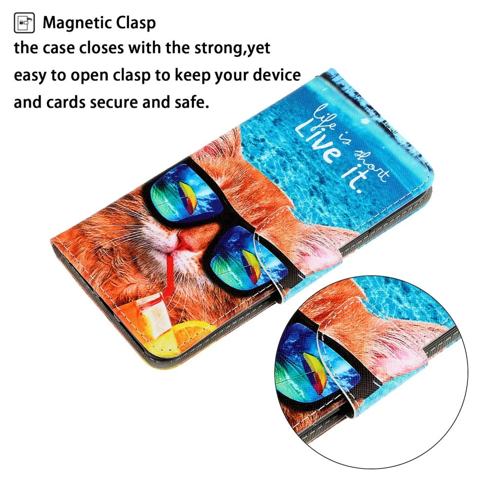 Anymob Samsung Blue Butterfly Magnetic Flip Wallet Case Painted Leather Phone Cover