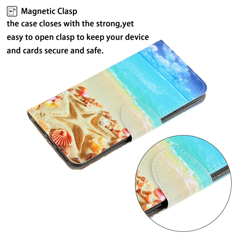 Anymob Samsung Blue Butterfly Magnetic Flip Wallet Case Painted Leather Phone Cover