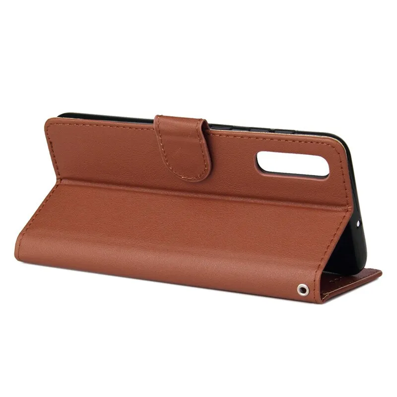 Anymob Samsung Brown Leather Case Flip Wallet Phone Cover