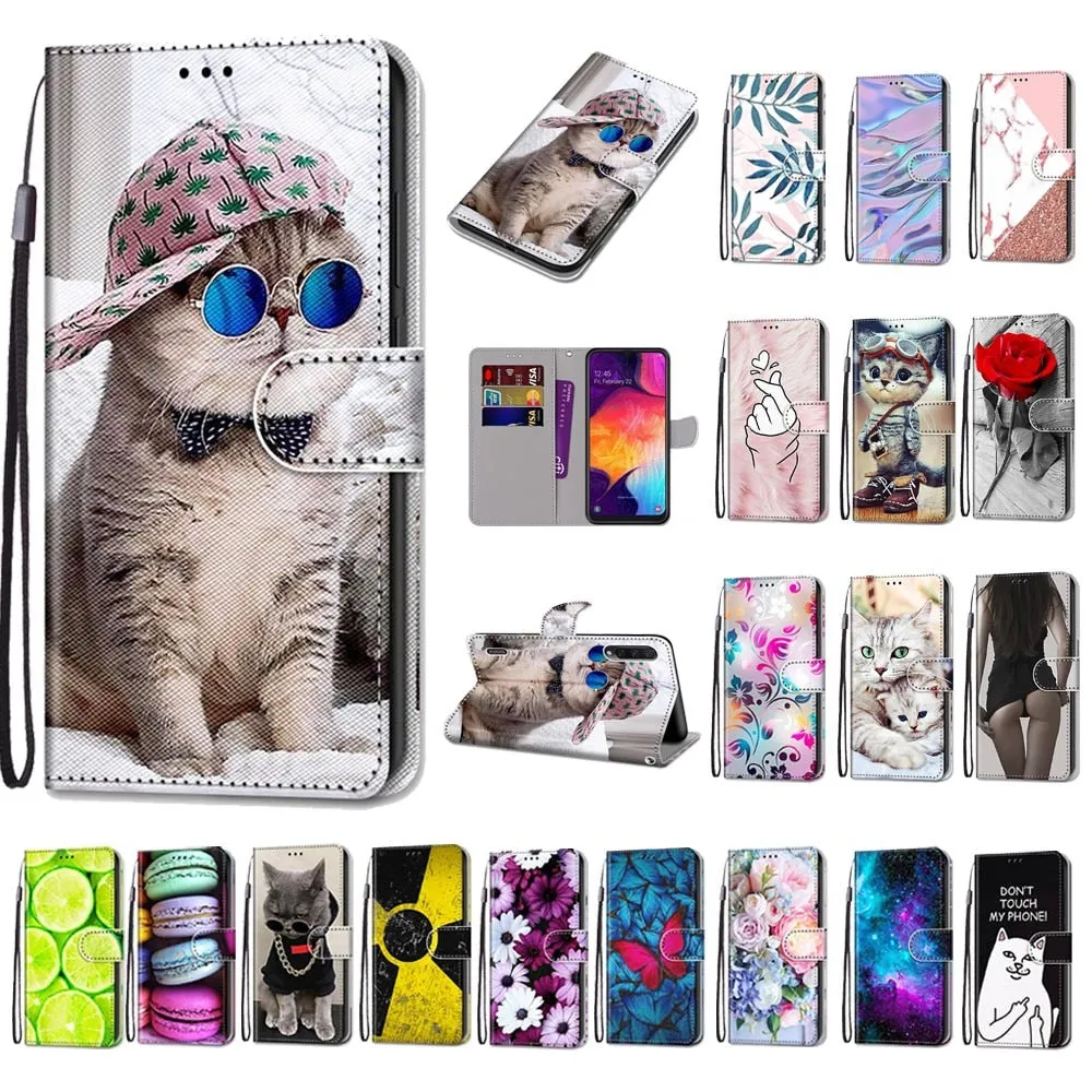 Anymob Samsung Case Mint Green Lemon Luxury Painted Flip Cute Playful Cat Wallet Phone Cover
