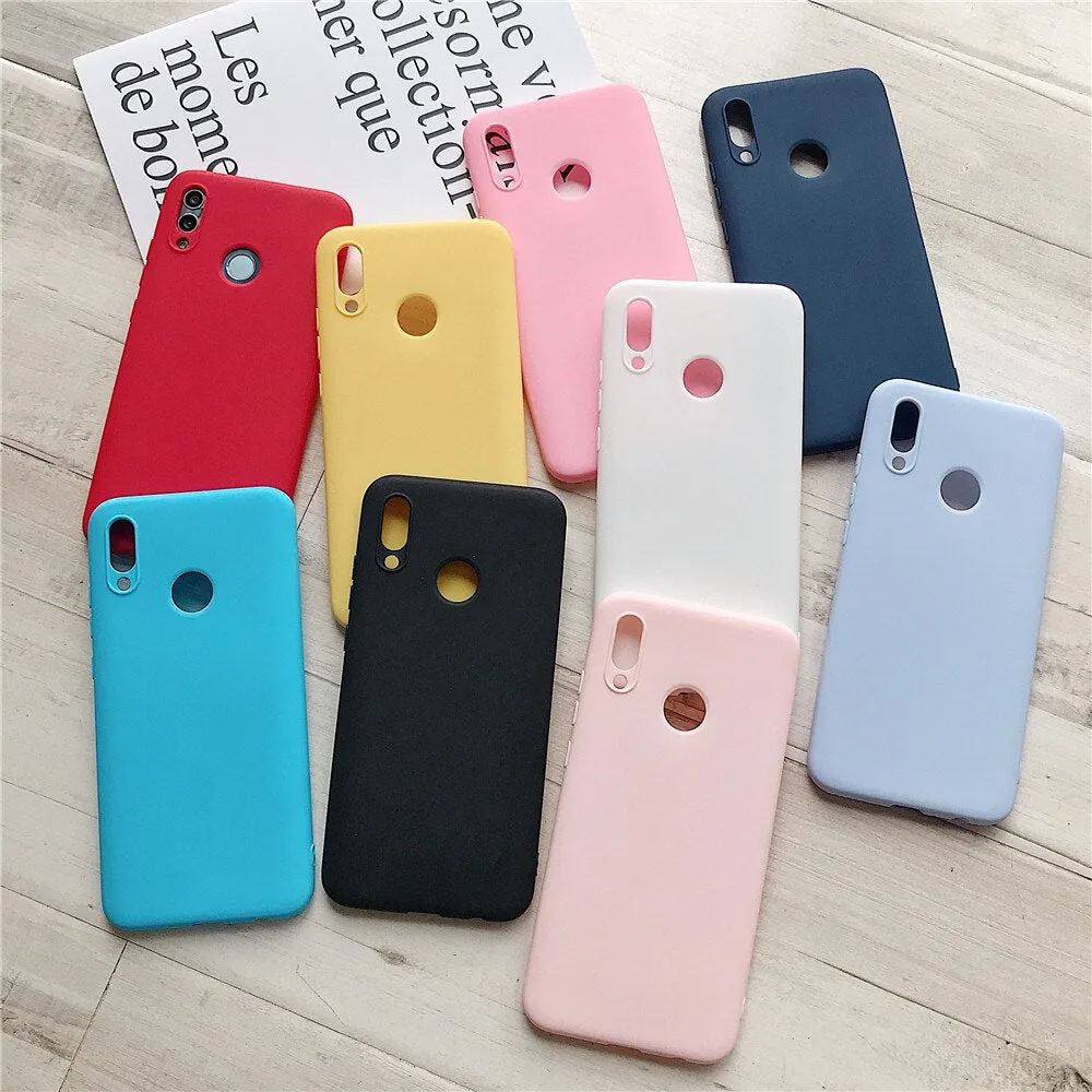 Anymob Samsung Case White Plain Candy Color Mobile Silicone Protective Cover