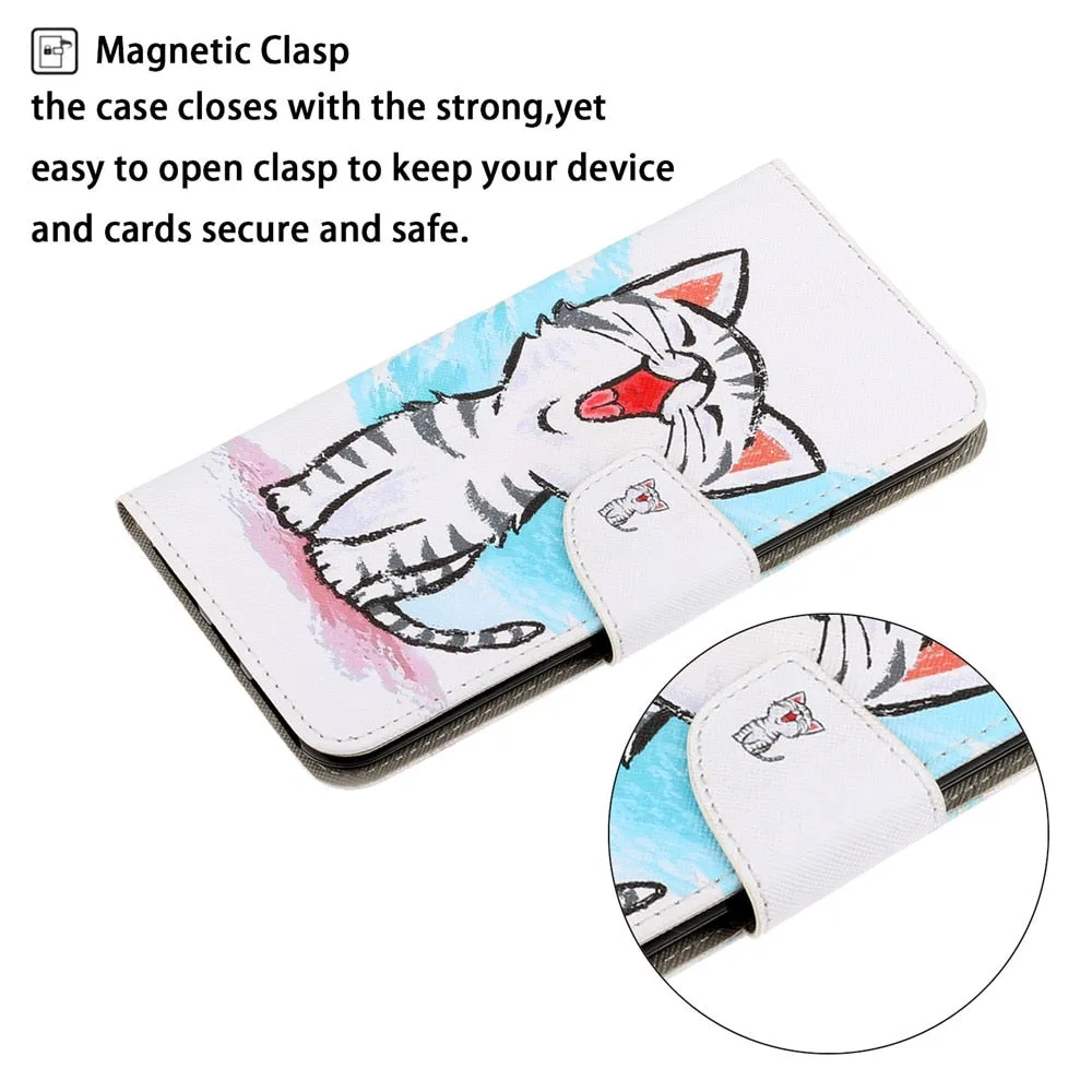 Anymob Samsung Cherry Blossom Magnetic Flip Wallet Case Painted Leather Phone Cover