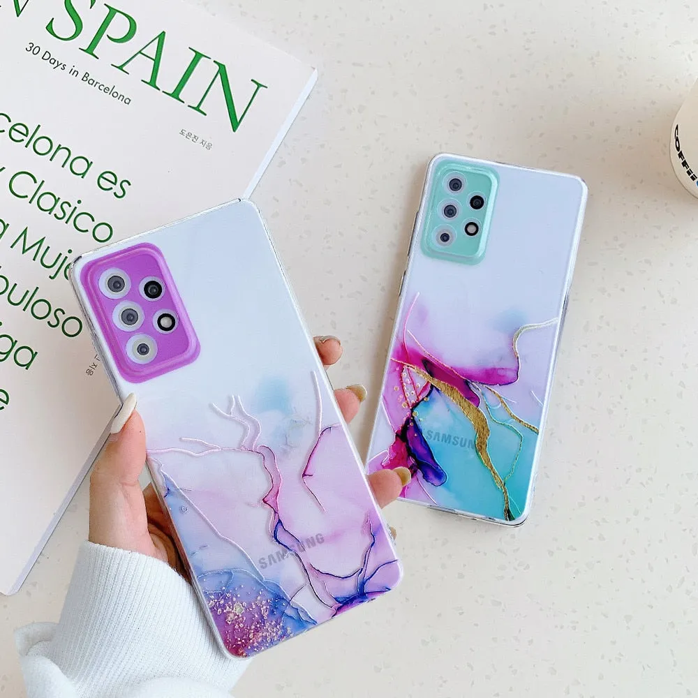 Anymob Samsung Lavender Transparent Marble Phone Case Fundas Cover
