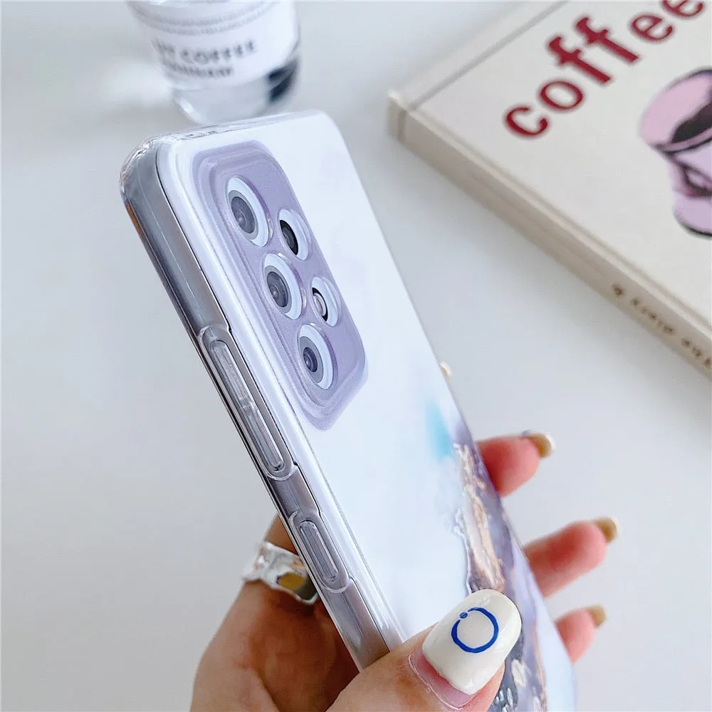 Anymob Samsung Lavender Transparent Marble Phone Case Fundas Cover