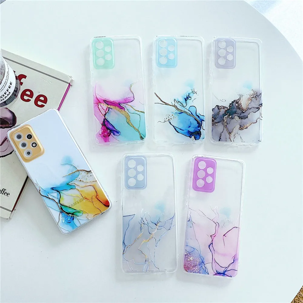 Anymob Samsung Lavender Transparent Marble Phone Case Fundas Cover