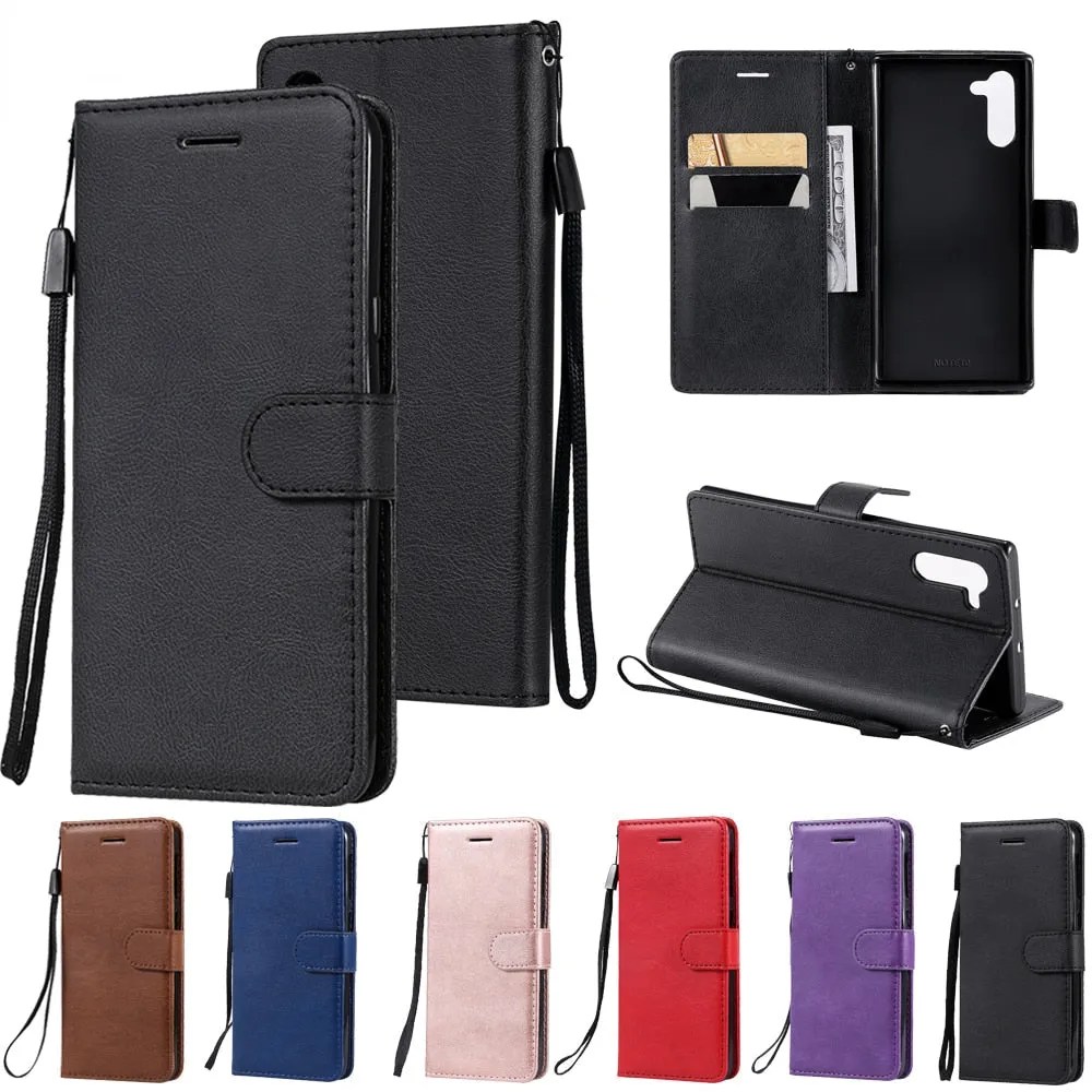Anymob Samsung Phone Case Pink Leather Cover Flip Wallet