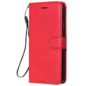 Anymob Samsung Phone Case Red Leather Cover Flip Wallet