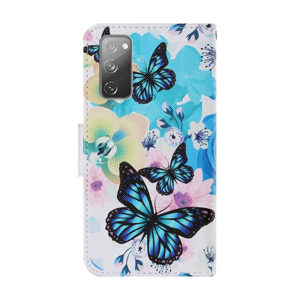 Anymob Samsung Pink And Blue Unicorn Painted Case Flip Wallet Leather Phone Cover