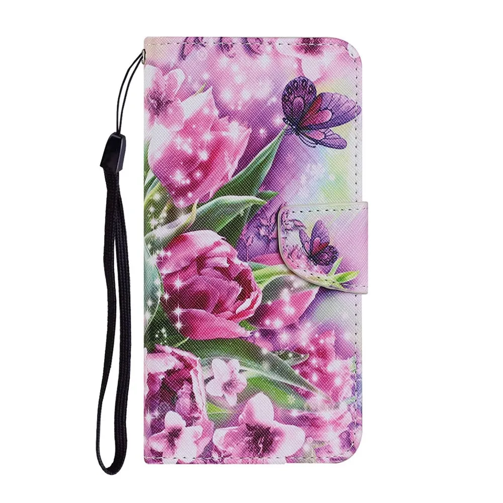 Anymob Samsung Pink And Blue Unicorn Painted Case Flip Wallet Leather Phone Cover